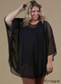 Poncho WINGS chiffon (M-04-CH) 001-Zwart