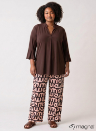 Broek Basic (D-03-PRINT) T16064-Bulky Letters Brown