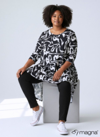 Leather Look Tuniek Punten 3Q-mouw(C-0001-PRINT) T31001-Freestyle BW