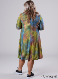Long A-Line Tuniek-Dress (C-2130-MSH) U56008-Tie Dye Shapes Lime