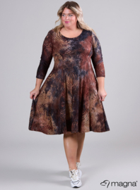 Long A-Line Tuniek-Dress (C-2130-MSH) U52064-Waves Brown-Black
