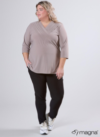V-Pleated Shirt (B-2501) 014-Sand