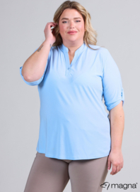 Roll Sleeve Top (B-9001) 004-Sky Blue