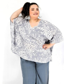 Blouse "LIGHT" 01-5174-GreyWhiteBlossom