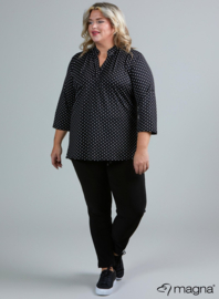 Roll Sleeve Top (B-9001-PR) 001001-Polka Dot BW