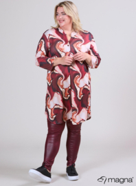 A-Line Long Pocket Tunic (C-2217-PR) T53032-Storm Waves Wine Red