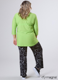 Button Tunic V-Shaped Neckline (C-2506) 008-Lime Green
