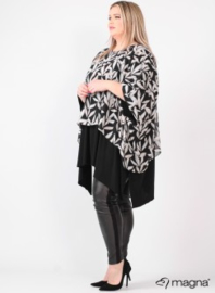Chiffon Double layer print (M-2110PR) Z91001-BW Leaves