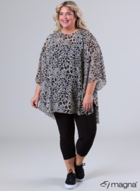 Poncho WINGS chiffon print (M-0004-CHP) V08064-Cheetah Brown
