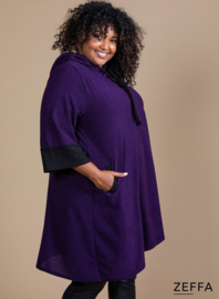 Oversized Long Hoody-Tunic (ZF-SW-1001) 059-Dr.Paars