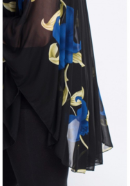 Poncho WINGS Chiffon Print Flower (M-0004-CH-FL) 060-Dr.Cobalt