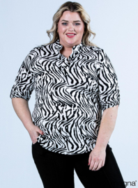 Roll Sleeve Top (B-9001-PR) A99001-Zebra BW