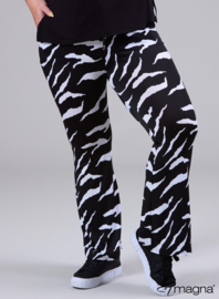 Relaxed Pocket Flared Pants (D-2403-PRINT) W15002-Big Dark Zebra White