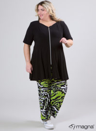 A-Line Shaped Zipper Tunic (C-2605) 001-Zwart