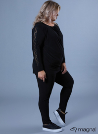 Lace Detailed Slowy Top (B-2319) 001-Zwart