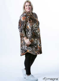 A-Line Long Pocket Tunic (C-2217-PR) X31061-Animal Wave Taupe