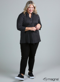Roll Sleeve Top (B-9001-PR) 001001-Polka Dot BW