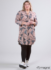 A-Line Long Pocket Tunic (C-2217-PR) U30061-Triangle Sketch Taupe
