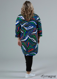A-Line Long Pocket Tunic (C-2217-PR) V75060-Multi Zebra Blue