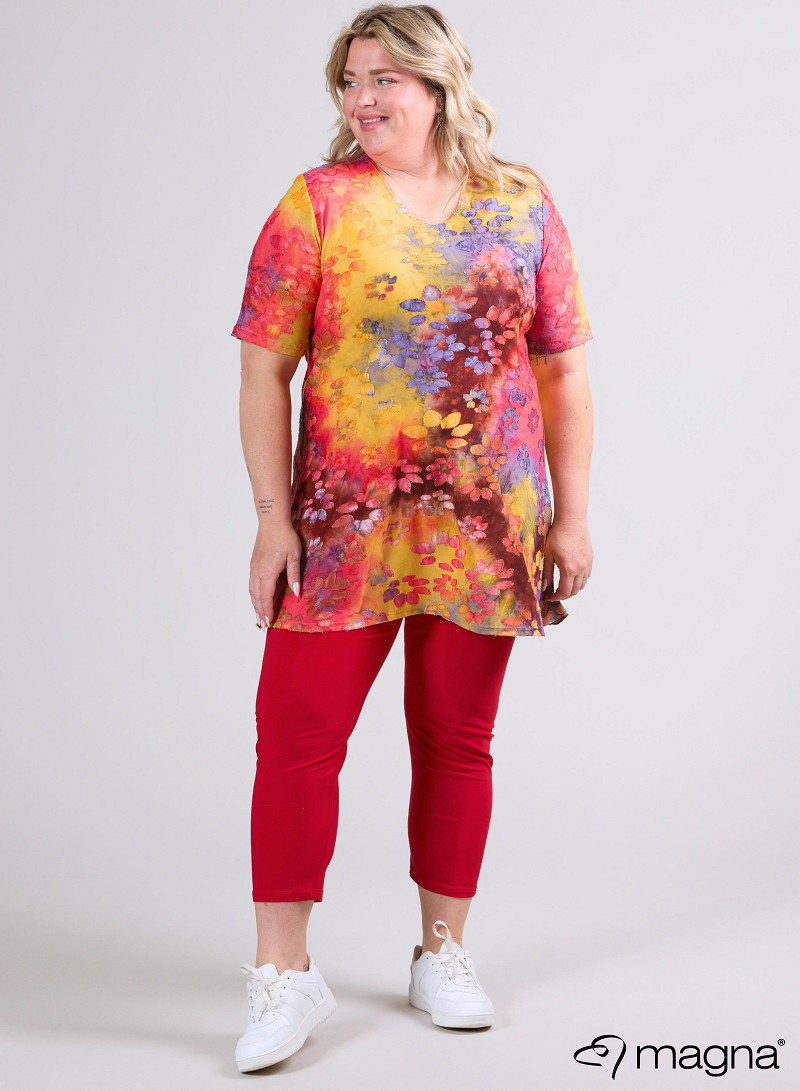 A-Line Short Sleeve Shirt (B-2508-MSH) T76076-Daisy Red-Yellow