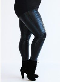 Legging Leather Look (F-23-LL-PR) 511048-Crocodile Petrol