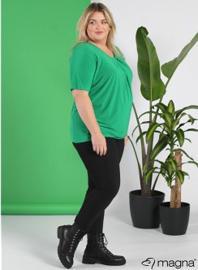 Flowy V-Neck Shirt (B-2103) 058-Brazil Green