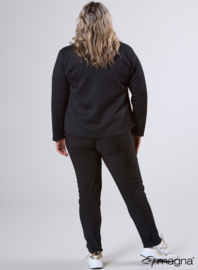 Jaquard Button Jacket (K-2402-JQP) U78001-Blocks Black