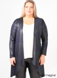 Leather Look Bolero lange mouw (A-74) 017-Marine