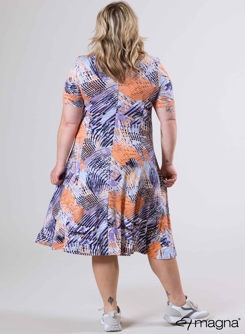 Long A-Line Dress (C-2203-VP-MB) U05021-Brushed Lines Purple