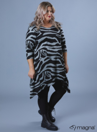 Tuniek Punten 3Q-mouw(C-0001-HVP) - W24010-Big Zebra Grey