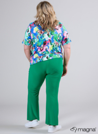 Short Sleeve Puffy Shirt (B-8018-PRINT) U09060-Rosa Blue-Green