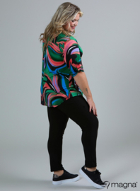 Roll Sleeve Top (B-9001-PR) W64021-Rainbow Purple