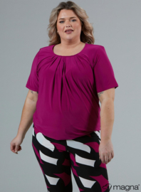 Short Sleeve Puffy Shirt (B-8018) 056-Magenta
