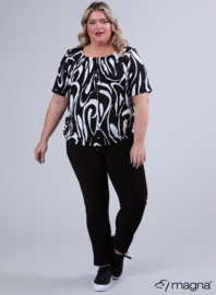 Short Sleeve Puffy Shirt (B-8018-PRINT) V71001-Swirl BW