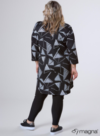 A-Line Long Pocket Tunic (C-2217-PR) U30001-Triangle Sketch Black