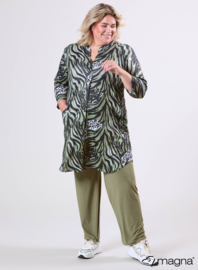 A-Line Long Pocket Tunic (C-2217-PR) T71080-Animal Waves Green