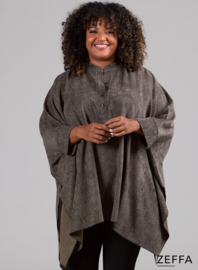 Oversized Tuniek/Ponncho (ZF-PO-1002-HVPK)  U64061-Herringbone Taupe