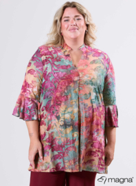Flared Sleeves Relaxed Tunic (C-2503-MSH) U51032-Fall Leaves WIne Red