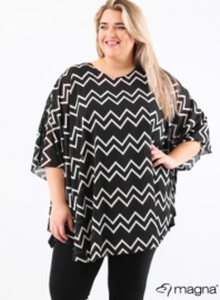 Poncho WINGS chiffon print (M-0004-CHPR) 310001-BW Zig Zag