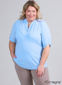 Roll Sleeve Top (B-9001) 004-Sky Blue