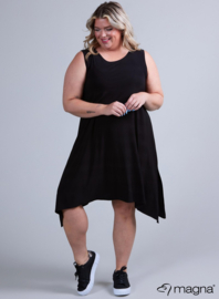 A-Shaped Sleeveless Split Dress (C-2323) 001-Zwart