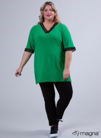 Wide Lace Detail A-Line Shirt (B-2423) 058SQR-Magenta Square