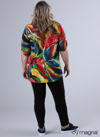 Roll Sleeve Top (B-9001-PR) V22048-Paint Wavers Red/Petrol