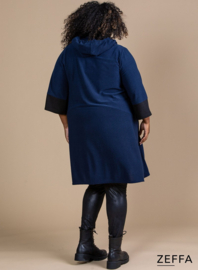 Oversized Long Hoody-Tunic (ZF-SW-1001) 017-Navy