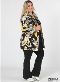 ZF-JA-1004-PR - Open Blazer Viscose Cotton Print - Y73076-Jungle Geel