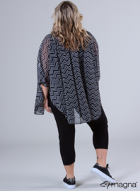Poncho WINGS chiffon print (M-0004-CHP) 196001-ZigZag BW (small)