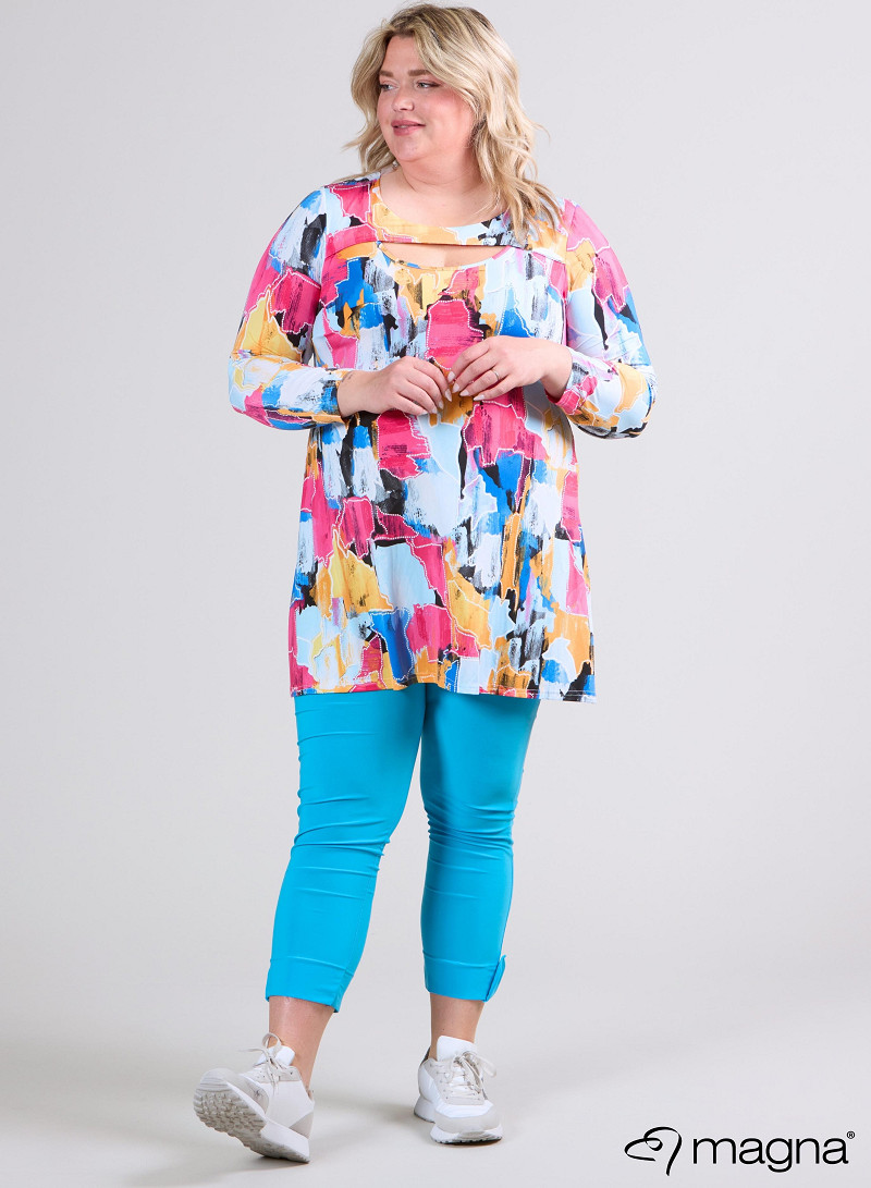 Shirt open neklijn  (B-8020-PRINT) 802060-Colorfull