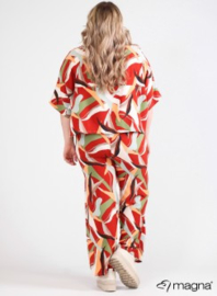 Crop top Cutted Print (M-4004-print) Z67015-Art Canvas Red
