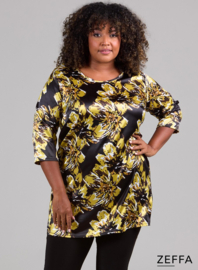 Simple Tunic  (ZF-TU-1005-SLK) U68008-Brushed Flower Lime