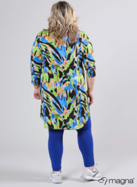 A-Line Long Pocket Tunic (C-2217-PR) T38060-Fluo Splash Blue
